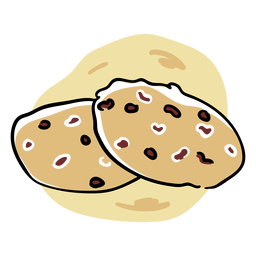Cookies chocolate chip color stroke PNG Design