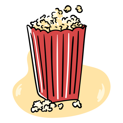 Cinema popcorn color stroke PNG Design