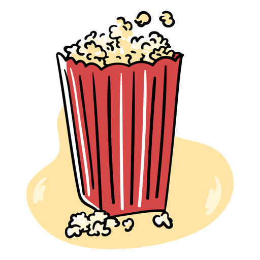 Traço de cor de pipoca de cinema Desenho PNG