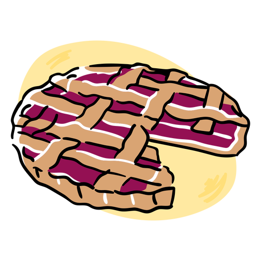 Traço de cor de torta de ação de Graças Desenho PNG