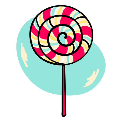 Trazo de color de piruleta espiral Diseño PNG