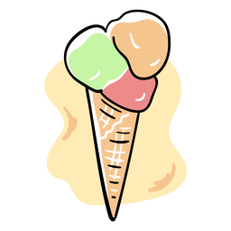 Pastel icecream cone color stroke PNG Design Transparent PNG