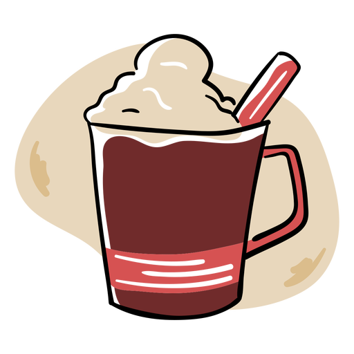 Capuccino-Becher Farbstrich PNG-Design