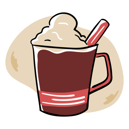 Traço de cor de caneca de capuccino Desenho PNG