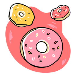 Pastel glazed donuts color stroke