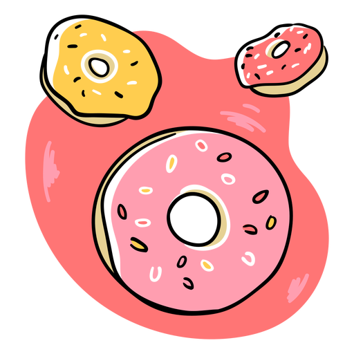 Traço de cor de rosquinhas vitrificadas pastel Desenho PNG