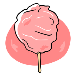 Pink cotton candy color stroke PNG Design