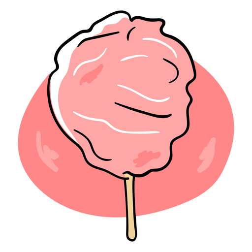 Traço de cor de algodão doce rosa Desenho PNG