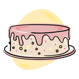 Pink glazed cake color stroke PNG Design