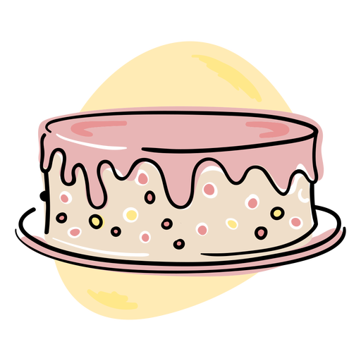 Pink glazed cake color stroke