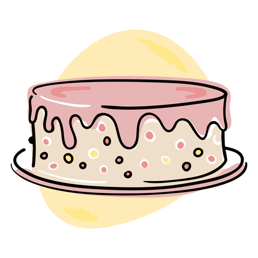 Pink glazed cake color stroke PNG Design