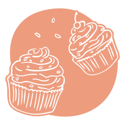 Cupcakes cut out PNG Design