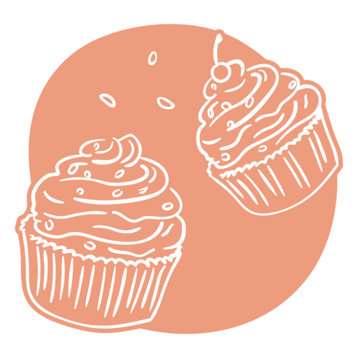 Cortar cupcakes Diseño PNG