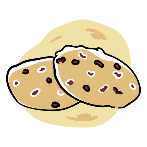 Trazo de color de diseño de galletas con chispas de chocolate Diseño PNG