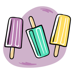 Ice cream sorbet trio Transparent PNG