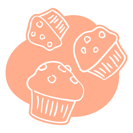 Pink cupcakes cut out PNG Design