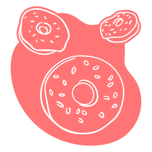 Pink donuts cut out PNG Design