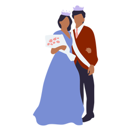Prom queen and king flat PNG Design Transparent PNG