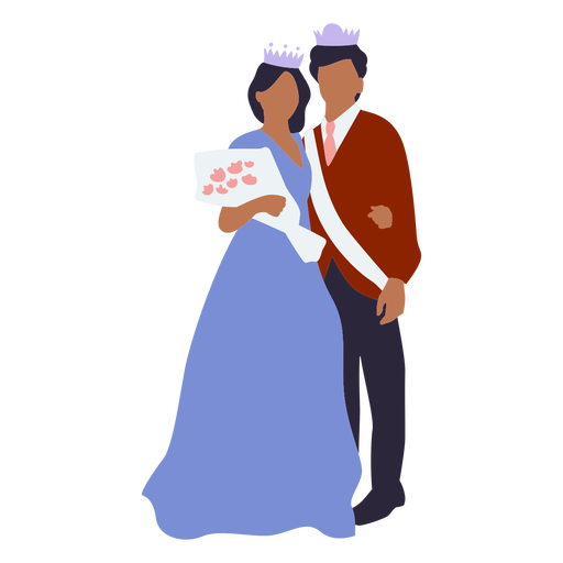 Prom queen and king flat PNG Design
