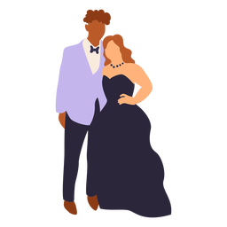 Foto de baile de pareja plana Diseño PNG