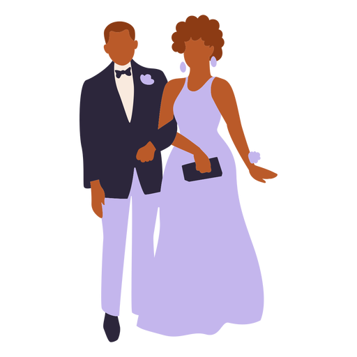 Prom couple in purple PNG Design