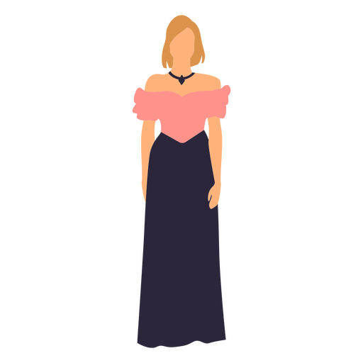 vestido de fiesta de mujer rubia Diseño PNG
