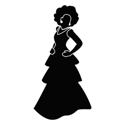 Prom girl in fancy dress cut out PNG Design