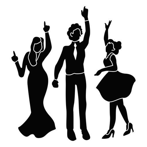 People dancing prom party cut out