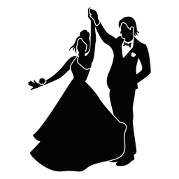 Prom couple dancing cut out