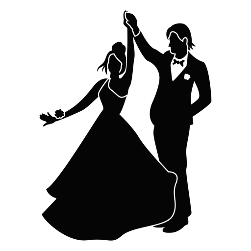 Casal de baile dançando cortado Desenho PNG