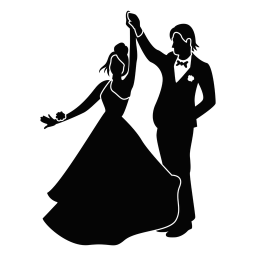 Prom couple dancing cut out