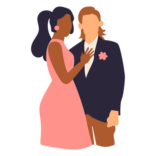 Prom couple in love PNG Design