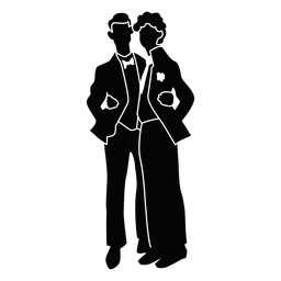 Prom schickes Paar ausgeschnitten PNG-Design