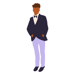 Chico elegante en traje de fiesta morado Diseño PNG