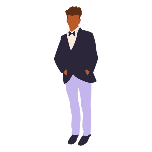 Elegant boy in purple prom suit
