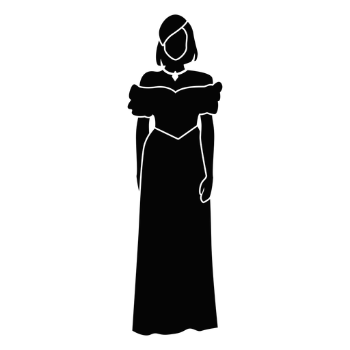 Kurzhaariges Mädchen im Partykleid PNG-Design