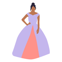 Garota de vestido de festa roxo Desenho PNG