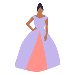 Girl in purple party dress PNG Design Transparent PNG