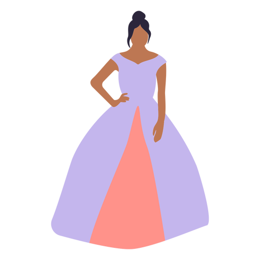 Garota de vestido de festa roxo Desenho PNG