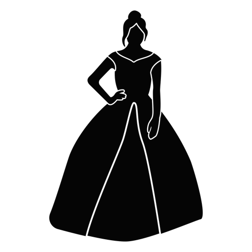Girl in big dress prom party PNG Design