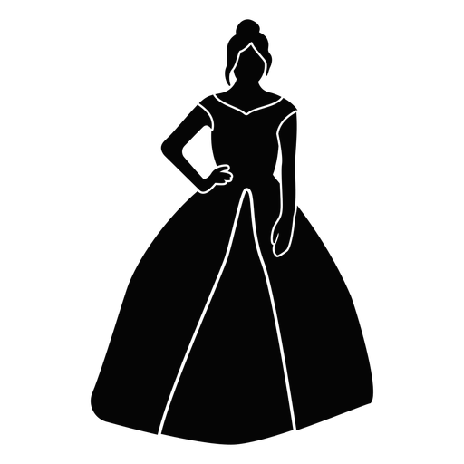 Mädchen in der Abschlussballparty des großen Kleides PNG-Design