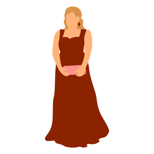 Chica en vestido de fiesta rojo Diseño PNG