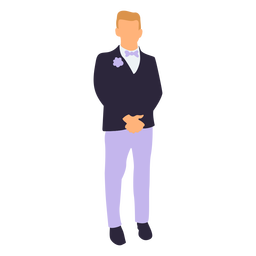 Traje de fiesta elegante chico rubio Diseño PNG