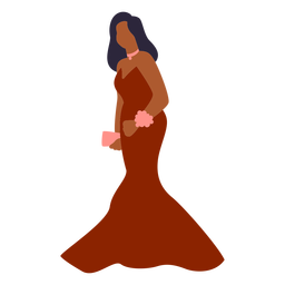 Girl in red dress prom party PNG Design Transparent PNG