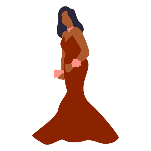 Chica en vestido rojo fiesta de graduaci?n Diseño PNG