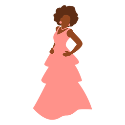 Chica en vestido de fiesta rosa Diseño PNG