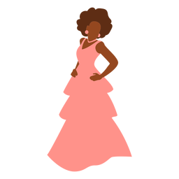 Girl in pink party dress PNG Design