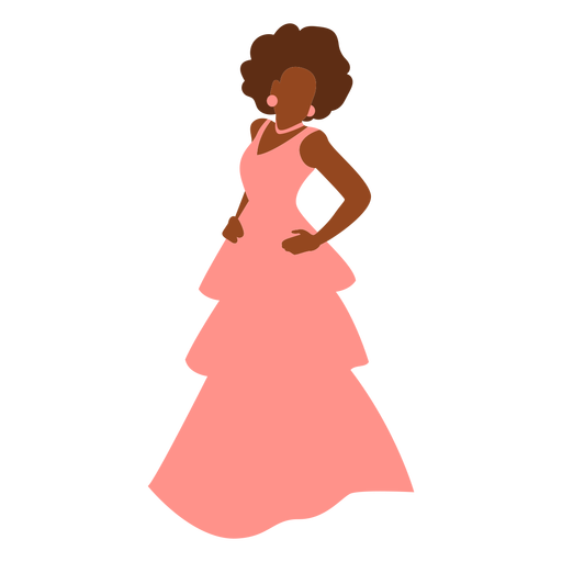Chica en vestido de fiesta rosa Diseño PNG