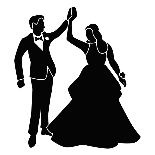 Fancy couple dancing cut out PNG Design