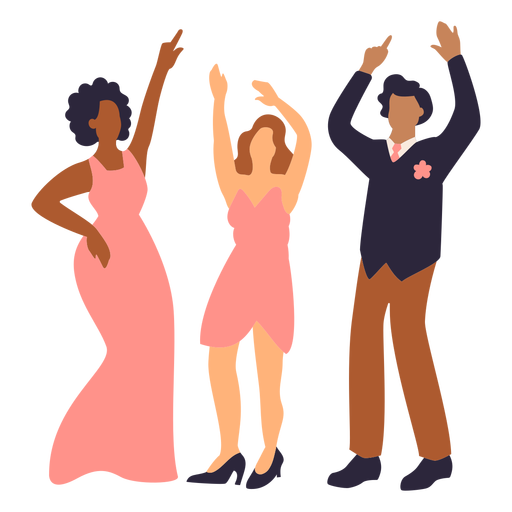People in prom party PNG Design